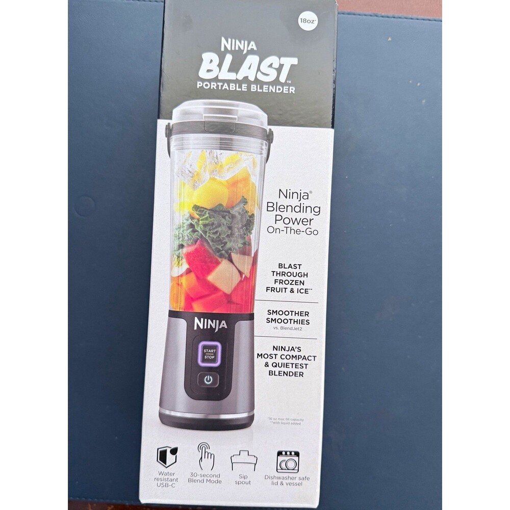 Ninja Blast Portable Personal Blender 18 oz USB-C Rechargeable, Crush Ice